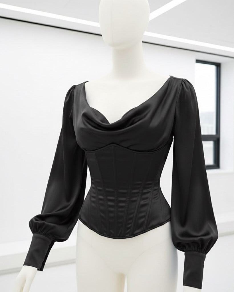 Burgundy Corset Blouse